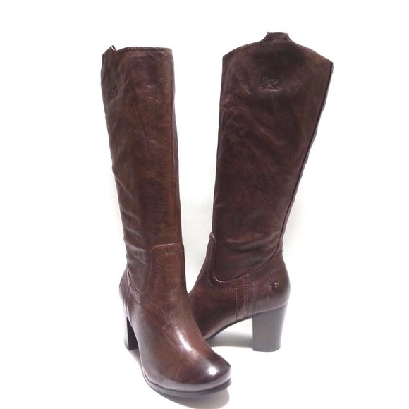 Frye Shoes - Frye Carson Tab Leather Knee Boot Dark Brown Sz 9
